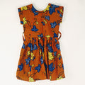 Leaf Print Dress – Orange & Blue